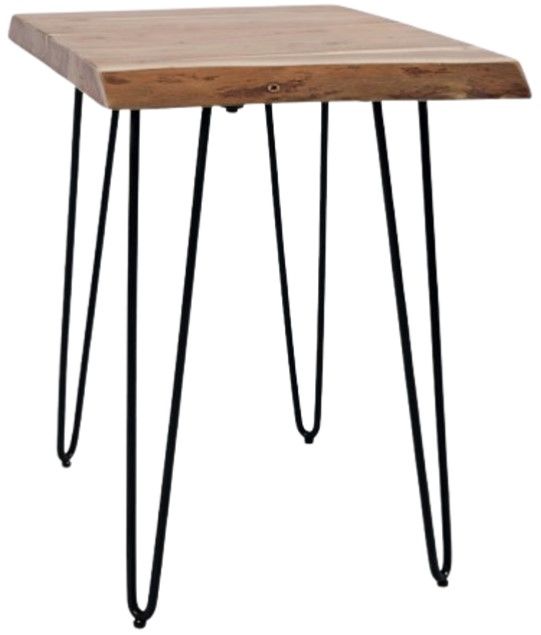 Jofran Inc. Nature's Edge Natural Chairside Table with Black Base-0