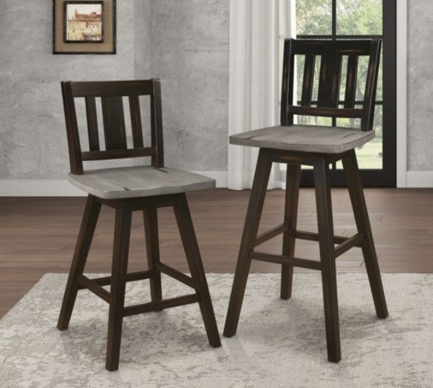 Homelegance® Amsonia Black/Distressed Gray Pub Height Chair-1