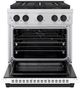 ZLINE Paramount 30" 4.2 cu. ft. Satin Stainless Steel with White Matte Door Paramount Dual Fuel Range with 4 Burner DuoPro™ Cooktop and Electric Convection Oven with Matte Black Accents-1
