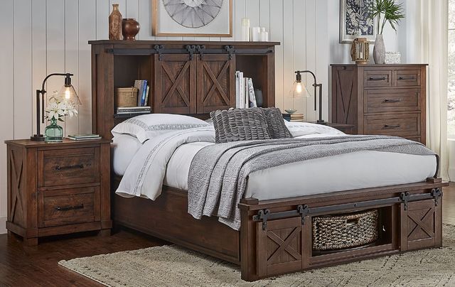 A-America® Sun Valley Rustic Timber King Rotating Storage Bed-3