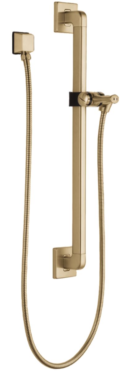 Delta Universal Showering Champagne Bronze Adjustable Slide Bar or Grab Bar Assembly with Elbow-0