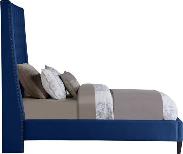 Meridian Furniture Fritz Navy Velvet Twin Bed-2