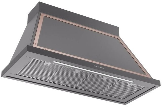 Ilve® Nostalgie II Noblesse 48" Graphite Matte Wall Mounted Range Hood with Copper Trim-1