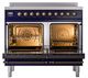 Ilve® Nostalgie II Noblesse 40'' Midnight Blue Pro Style Induction Range with Burnished Trim-1