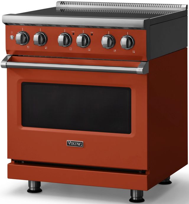 Viking® 5 Series 30" Spiced Cider Pro Style Induction Range with Polished Chrome Trim-2