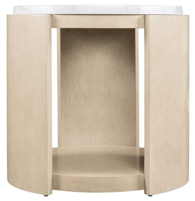 Hooker® Furniture Westwood White Side Table with Polished Limestone Base-2