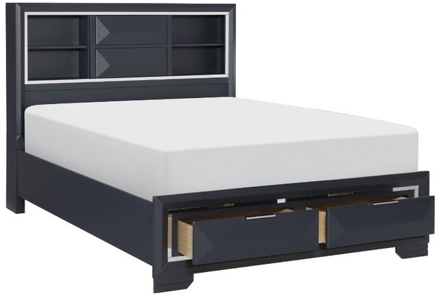 Homelegance® Rosemont Midnight Blue Queen Storage Platform Bed-3