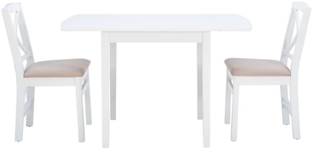 Linon Torino 3-Piece White Drop Leaf Dining Table Set-3