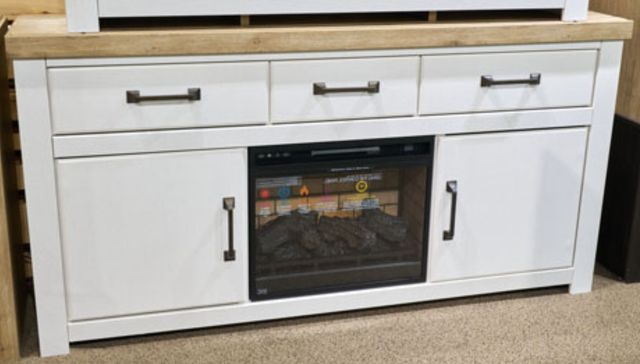 Signature Design by Ashley® Savonport Brown/White TV Stand with Electric Fireplace-0