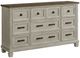 Elements International Farmington Medium Brown/Washed Stone Dresser and Mirror-1