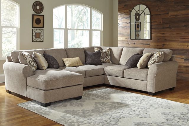 Benchcraft® Pantomine 4-Piece Driftwood Right-Arm Facing Sectional with Chaise and Armless Loveseat-1