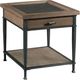 Hammary® Austin Antiqued Medium Brown Rectangular End Table with Hammered Bronze Frame-0
