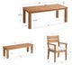 Linon Cannon 5-Piece Beige/Natural Fabric/Wooden Outdoor Dining Set with Benches-1