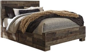 Benchcraft® Derekson Multi-Gray Queen Storage Panel Bed