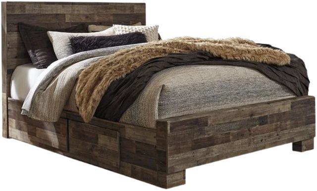 Benchcraft® Derekson Multi Gray Queen Panel Bed with 2 Side Storage-0