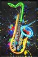 Classy Living Luminous Vivid Neon Saxophone Wall Art-0