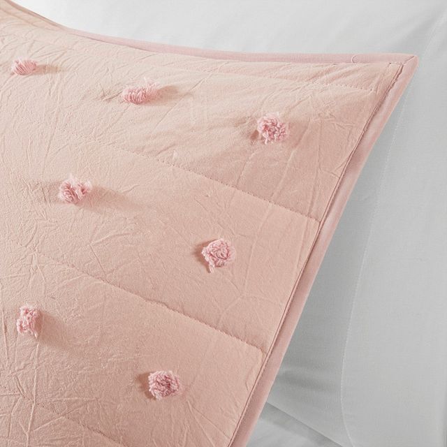 Olliix by Urban Habitat Brooklyn Pink Twin/Twin XL Cotton Jacquard Coverlet Set-4