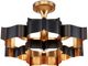 Currey & Company Grand Lotus Comtemoprary Gold Leaf/Satin Black Small Chandelier-3