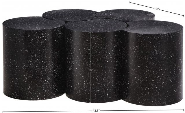 Meridian Furniture Dimple 5-Piece Black 18" Modular Nesting Coffee Table Set-2