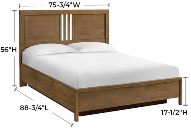 Whittier Wood® Furniture Bailey Nutmeg California King Storage Panel Bed-1