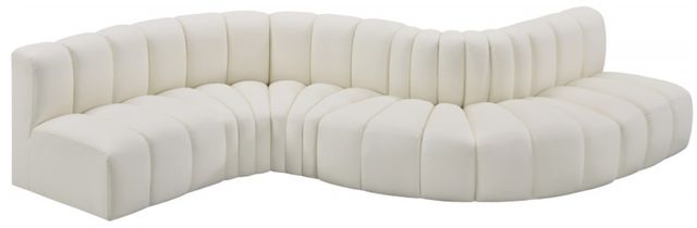 Meridian Furniture Arc 6-Piece Cream Leather Modular Sectional-0