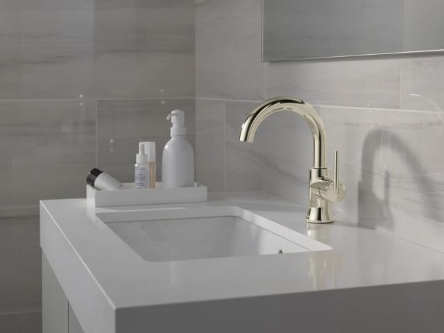 Delta Trinsic® Polished Nickel 9" Single Handle Lever Bathroom Faucet-2