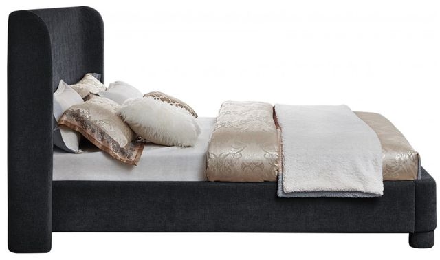 Meridian Furniture Penny Black Full Chenille Fabric Upholstered Panel Bed-2