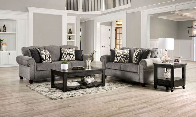 Furniture of America® Delgada 2-Piece Graphite Sofa Set-0