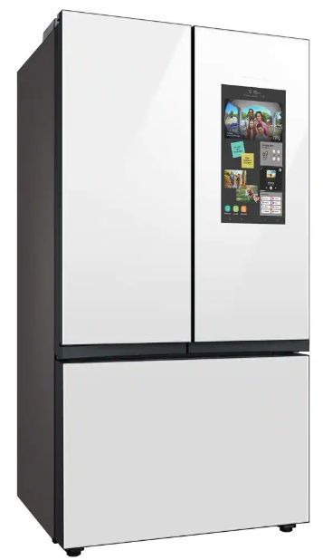 Samsung Bespoke 30 Cu. Ft. Panel Ready/Panel Ready/White Glass French Door Refrigerator-1