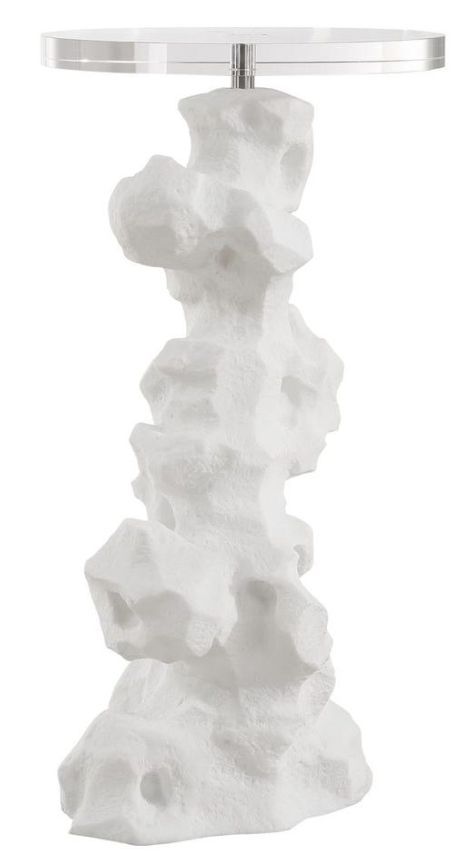 Uttermost® Remnant White Stone Drink Table-3