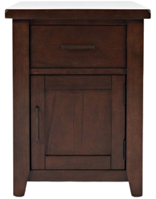Jofran Inc. Twin Cities Brown Chairside Table-1