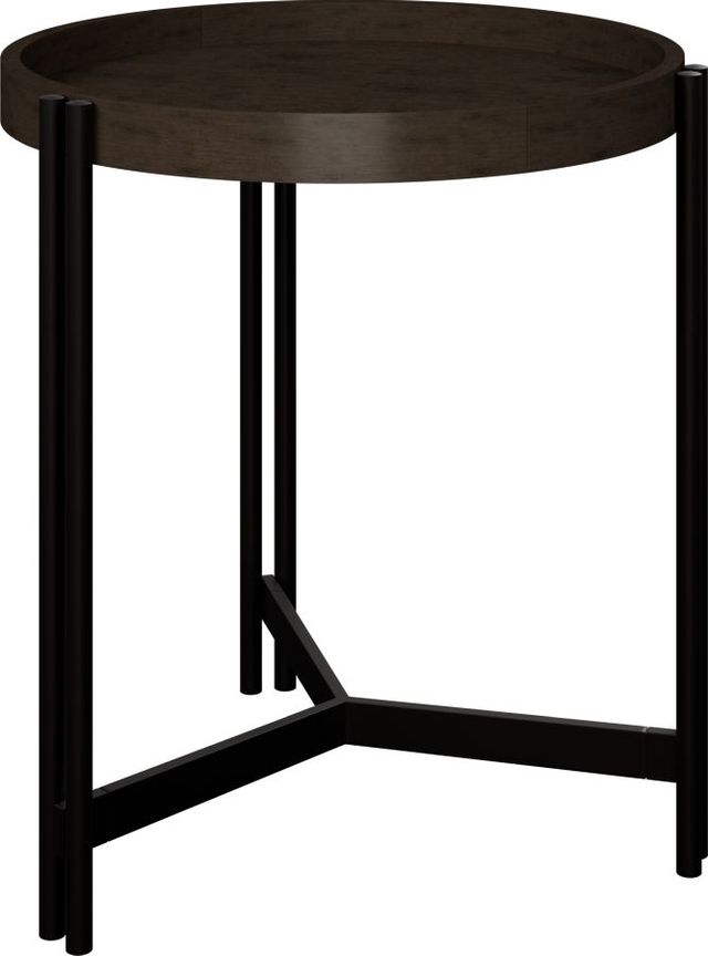 Emerald Home Huron Dark Cocoa Side Table with Black Base-4