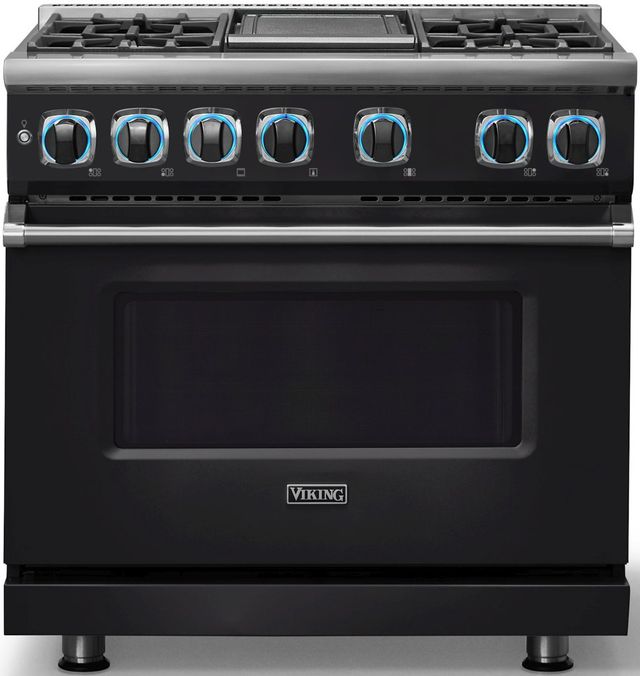 Viking® 7 Series 36" Onyx Pro Style Dual Fuel Range with Griddle-3