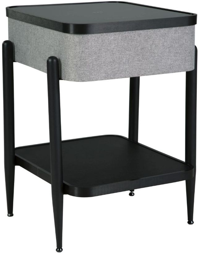 Signature Design by Ashley® Jorvalee Black Glass Accent Table with Gray Accent -0