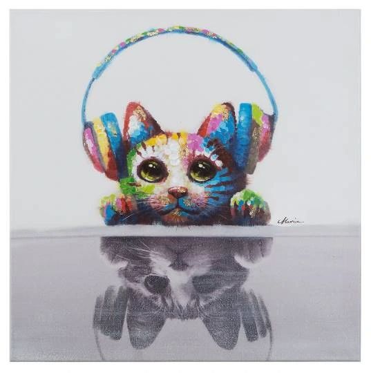 YHD Cat Beats Wall Art-0