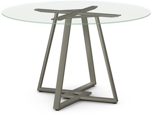 Amisco Customizable Dirk 48" Clear Glass Top Round Table-0