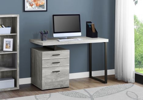 Monarch Specialties Inc. Grey Reclaimed Wood 48" Computer Desk-2