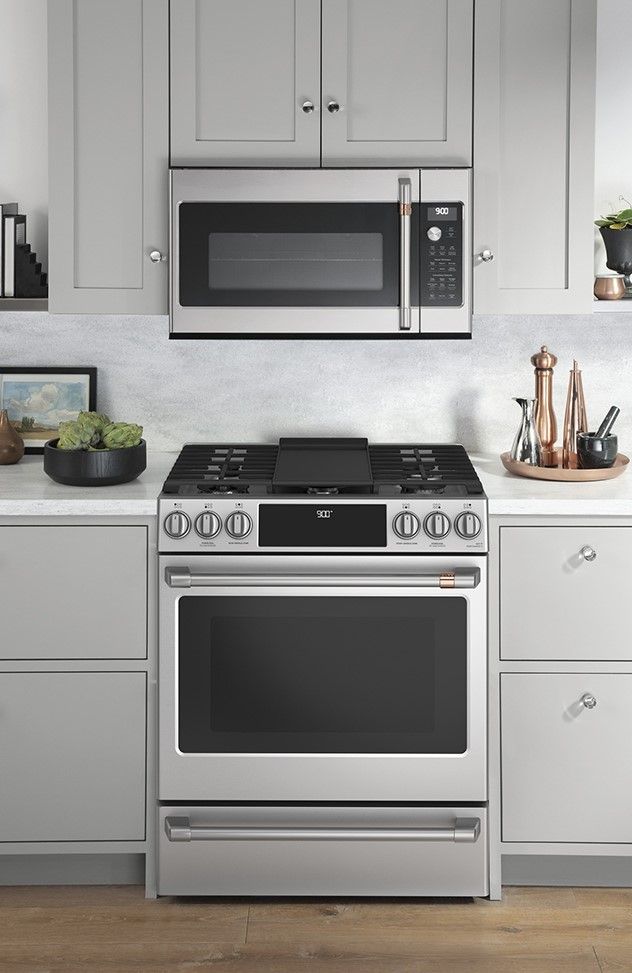 Café™ 30" Stainless Steel Slide-In Dual Fuel Range-2