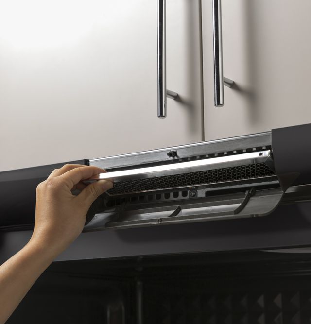 GE Profile™ 2.1 Cu. Ft. Black Stainless Steel Over The Range Sensor Microwave-3