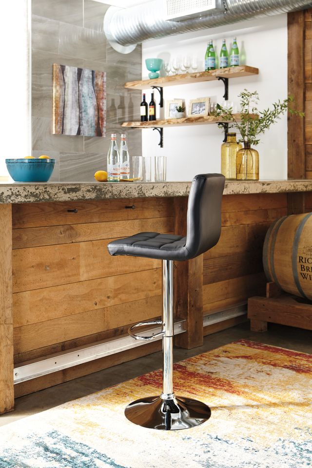Signature Design by Ashley® Bellatier Black/Chrome Swivel Bar Stool-4