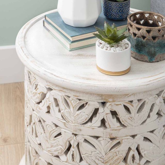 Powell® Indie White Side Table-2