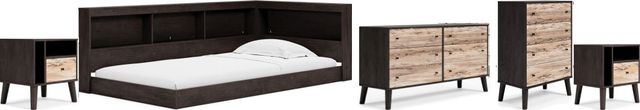 Signature Design by Ashley® Piperton 5-Piece Brown Twin Bookcase Storage Bed Set-0
