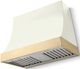 La Cornue CornuFé Marquee 36" Pure White Range Hood with Polished Brass Trim-0