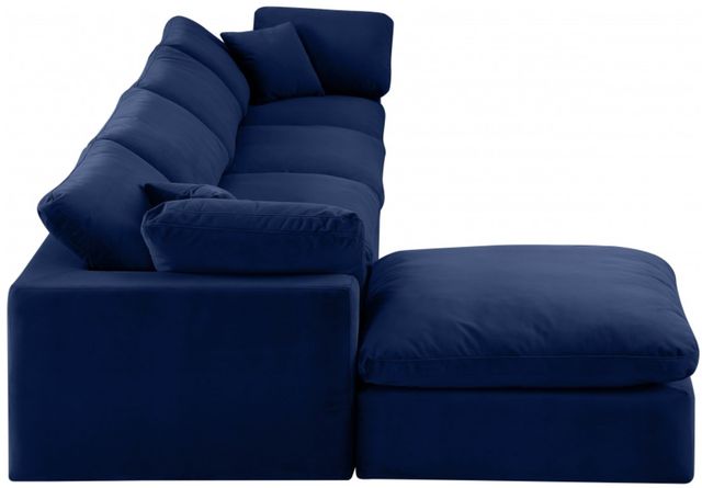 Meridian Furniture Comfy 5-Piece Navy Velvet Sectional-2