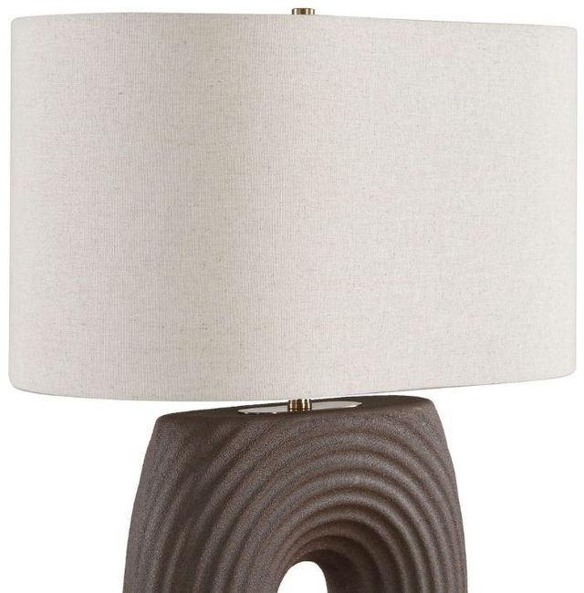 Uttermost® Geno Coffee Espresso Matte Concentric Ribbed Table Lamp-4