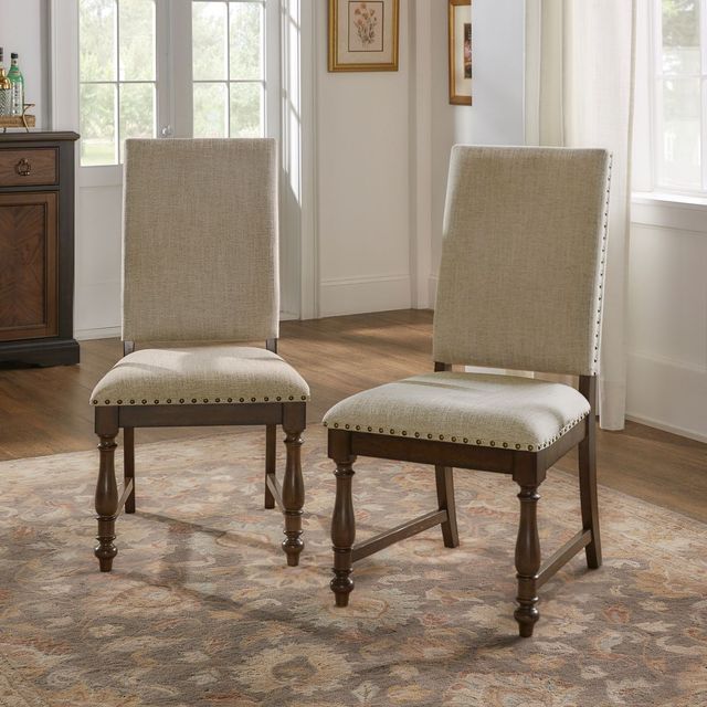 Mazin Furniture Stonington Brown/Gray Dining Room Side Chair-3