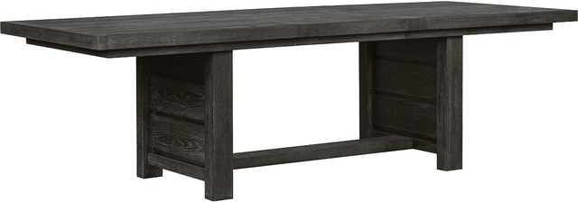 Magnussen Home® Plum Creek Ravenwood Black Trestle Dining Table with 1 Leaf-1