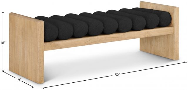 Meridian Furniture Waverly Black/Natural 52" Upholstered Bench-3