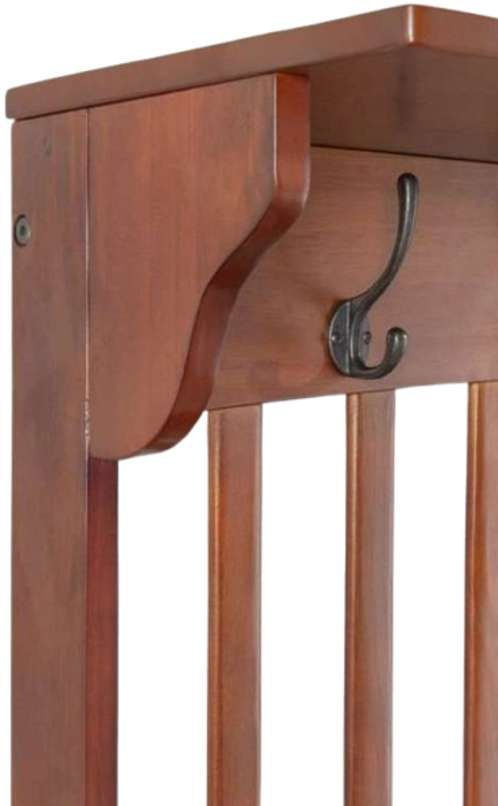 Linon Mission Walnut Storage Hall Tree -1