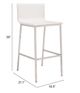 Zuo® Marina White Bar Stool-4